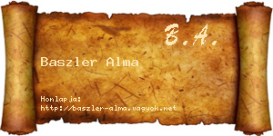 Baszler Alma névjegykártya